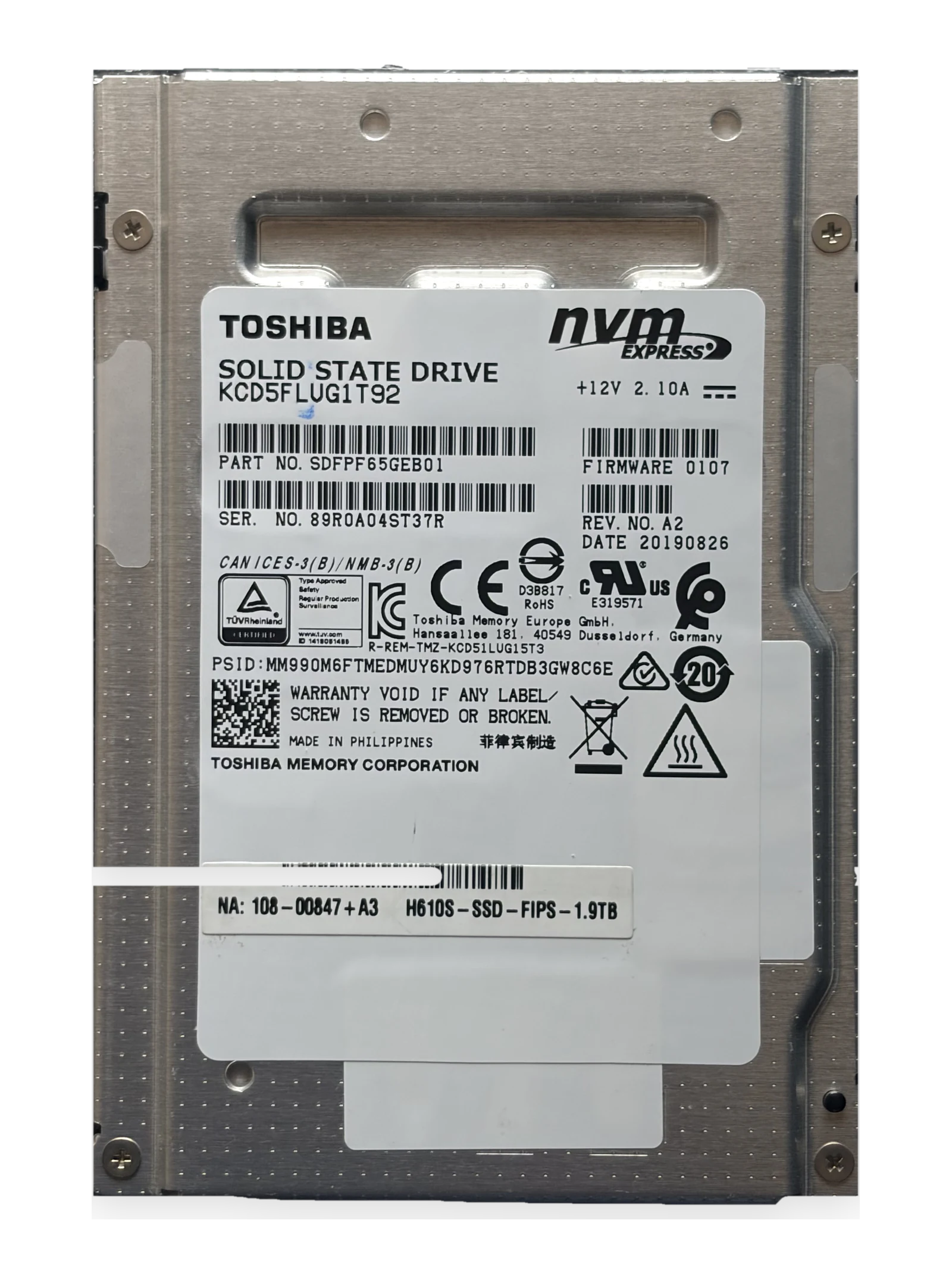 Toshiba CD5 1.92TB SAS SSD